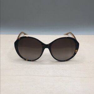 Kate Spade Odetta Round Oversized Sunglasses Havana Crystal Sheer Gold